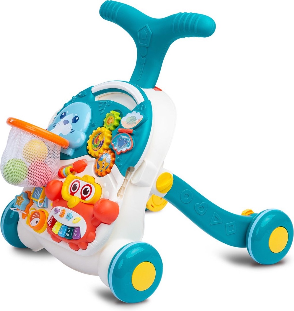 Looptrainer baby walker 2 in 1 turquoise Babyspeelgoed Baby