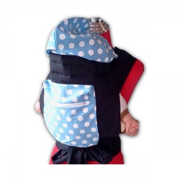 Mei Tai White Polka Dots met mutsje