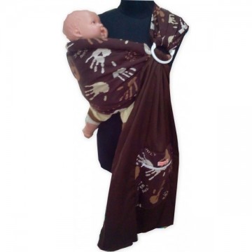 Ring Sling Brown Hand Print Design