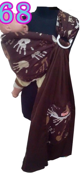 Ring Sling Brown Hand Print Design