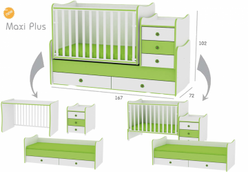 Lorelli Maxi Plus babykamer 5 in 1 (NIEUW 2017)