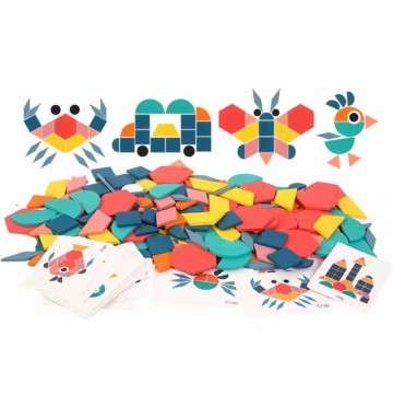 Houten 3d creatieve cartoon dier tangram vorm puzzel montessori educatief leren speelgoed voor kinderen 0