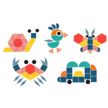Houten 3d creatieve cartoon dier tangram vorm puzzel montessori educatief leren speelgoed voor kinderen 01