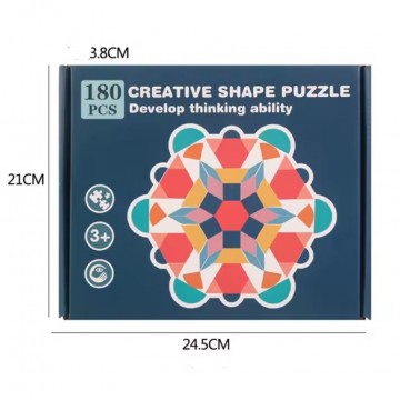 Houten 3d creatieve cartoon dier tangram vorm puzzel montessori