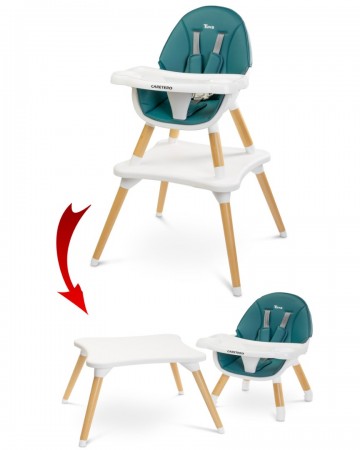 Houten kinderstoel 2 in 1 blue