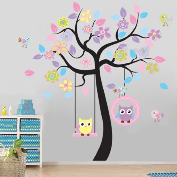 Muur stickers owl tree
