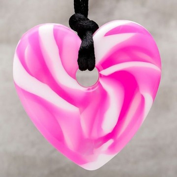 Pink Swirl Heart Shaped Pendant	