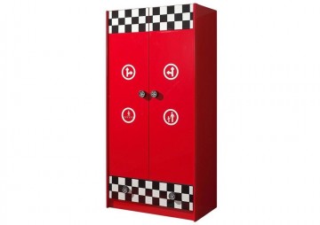 Raceauto kledingkast red 0