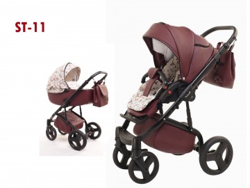 St 11eco leer babywagen red
