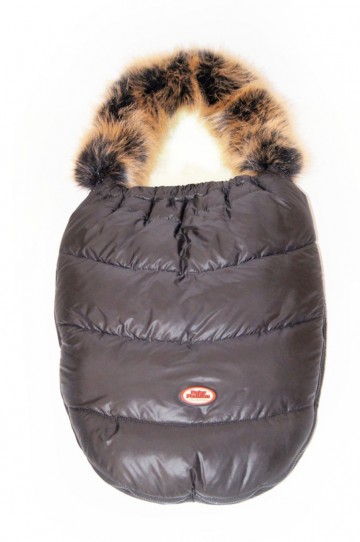 Zwart voetenzak met bont winter