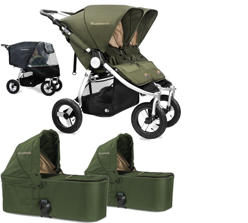 Bumbleride Indie Twin- Tweelingwagen 2in1 - Duowagens / Meerlingwagens/  Trippy - Baby Mundo