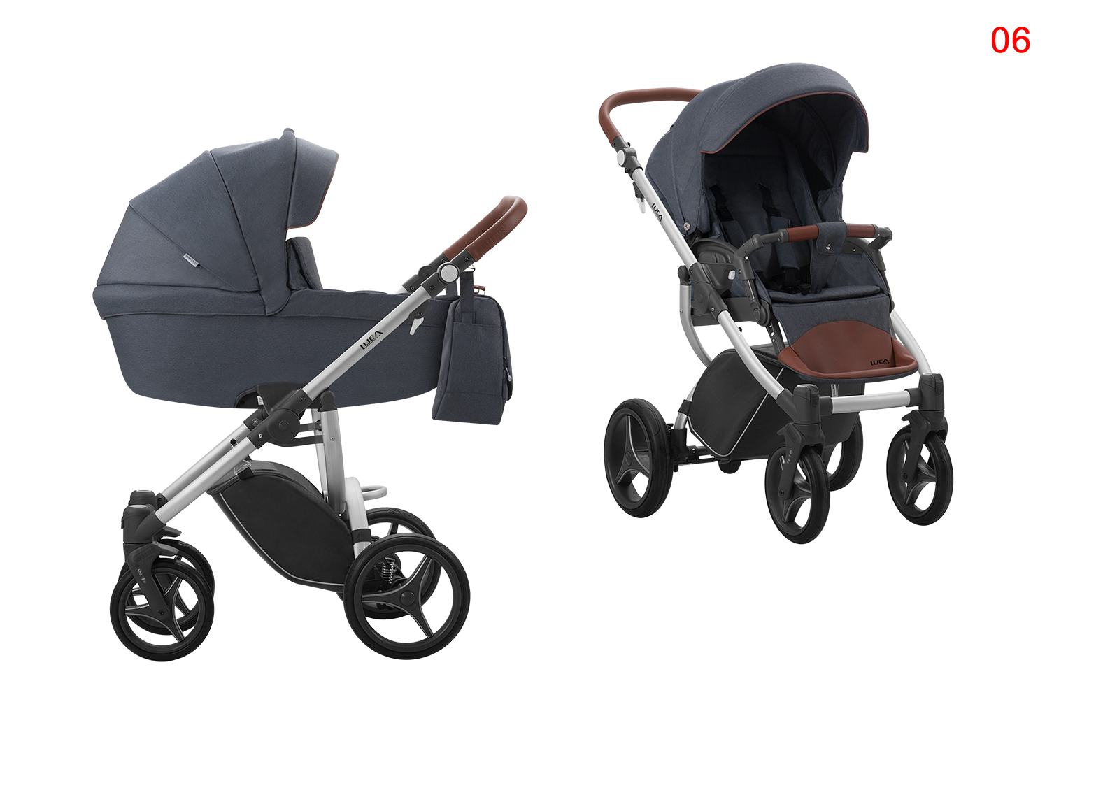 luca 2 in 1 kinderwagen met leer accent - Kinderwagens - Baby Mundo