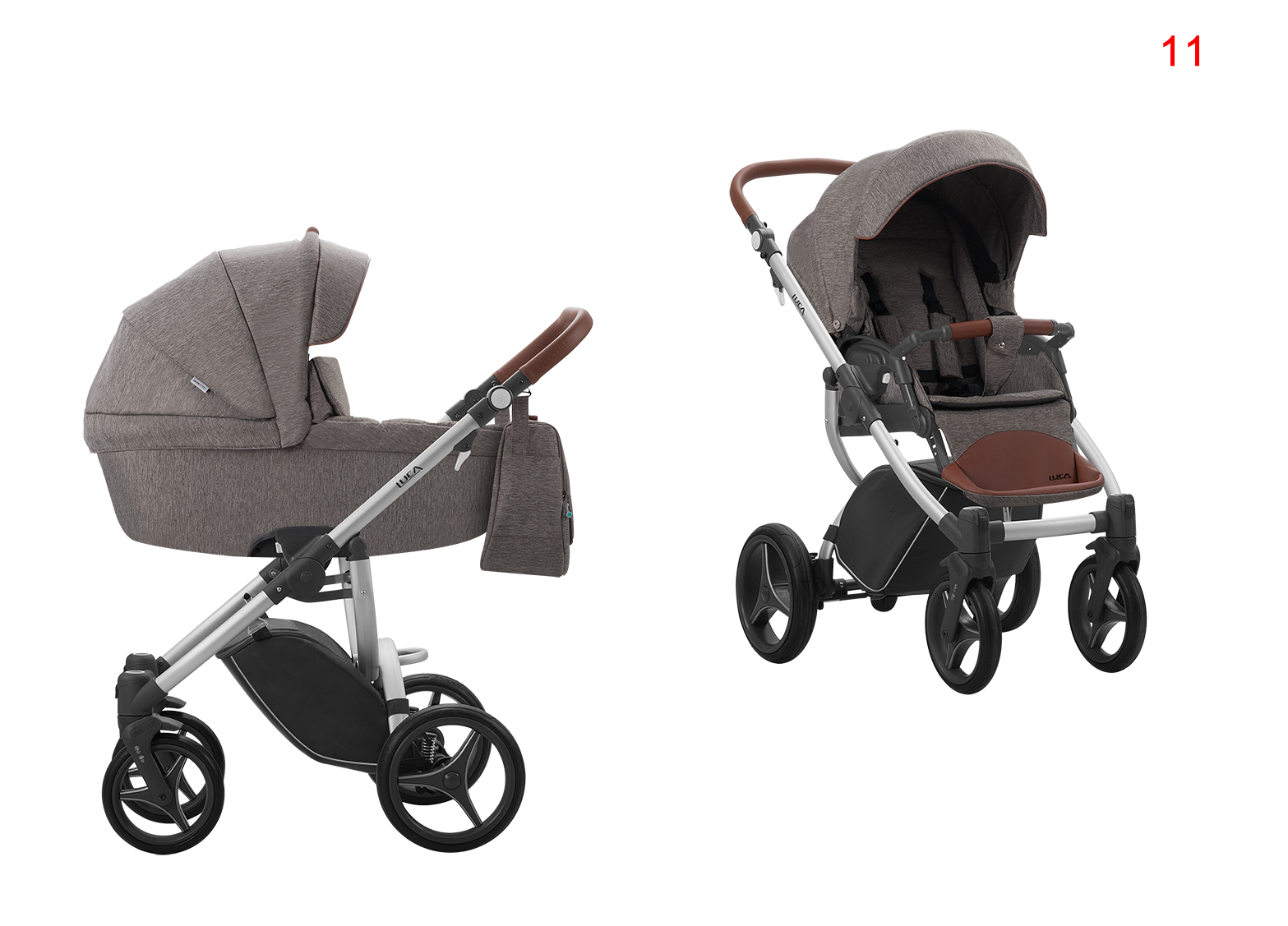 luca 2 in 1 kinderwagen met leer accent - Kinderwagens - Baby Mundo